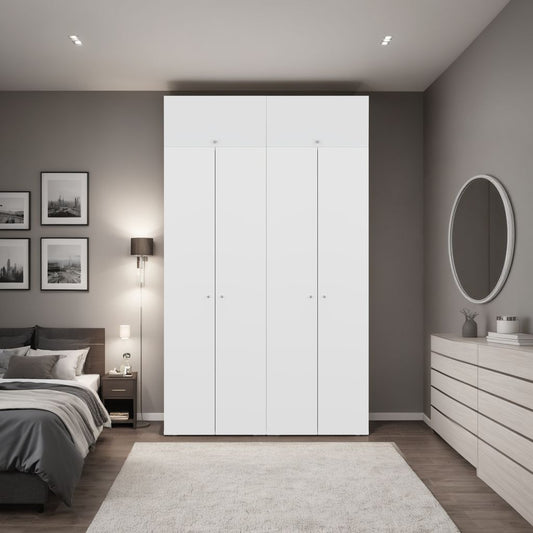 Combo Closet H-200 Siete Puertas, Almacenamiento, Optimizacion, Zapatero, Color Blanco