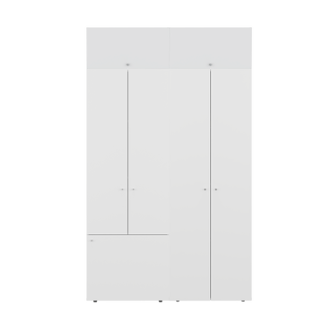 Combo Closet H-200 Siete Puertas, Almacenamiento, Optimizacion, Colgado, Color Blanco