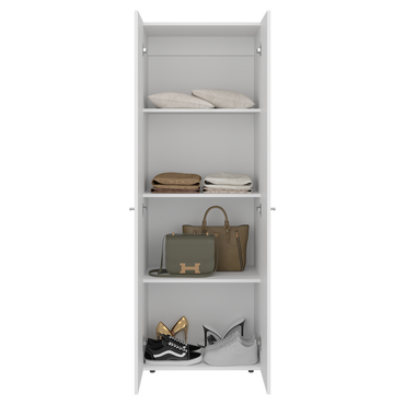Combo Closet H-200 Diez Puertas, Almacenamiento, Optimizacion, Zapatero, Colgado, Color Blanco