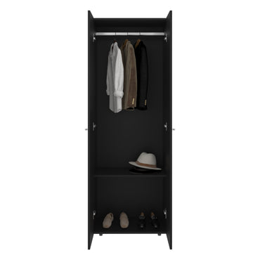 Combo Closet H-200 Diez Puertas, Almacenamiento, Optimizacion, Zapatero, Colgado, Color Negro