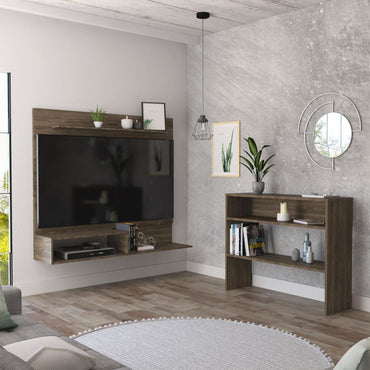 Panel TV + Arrimo Beijing Color Coñac Para Sala De Estar