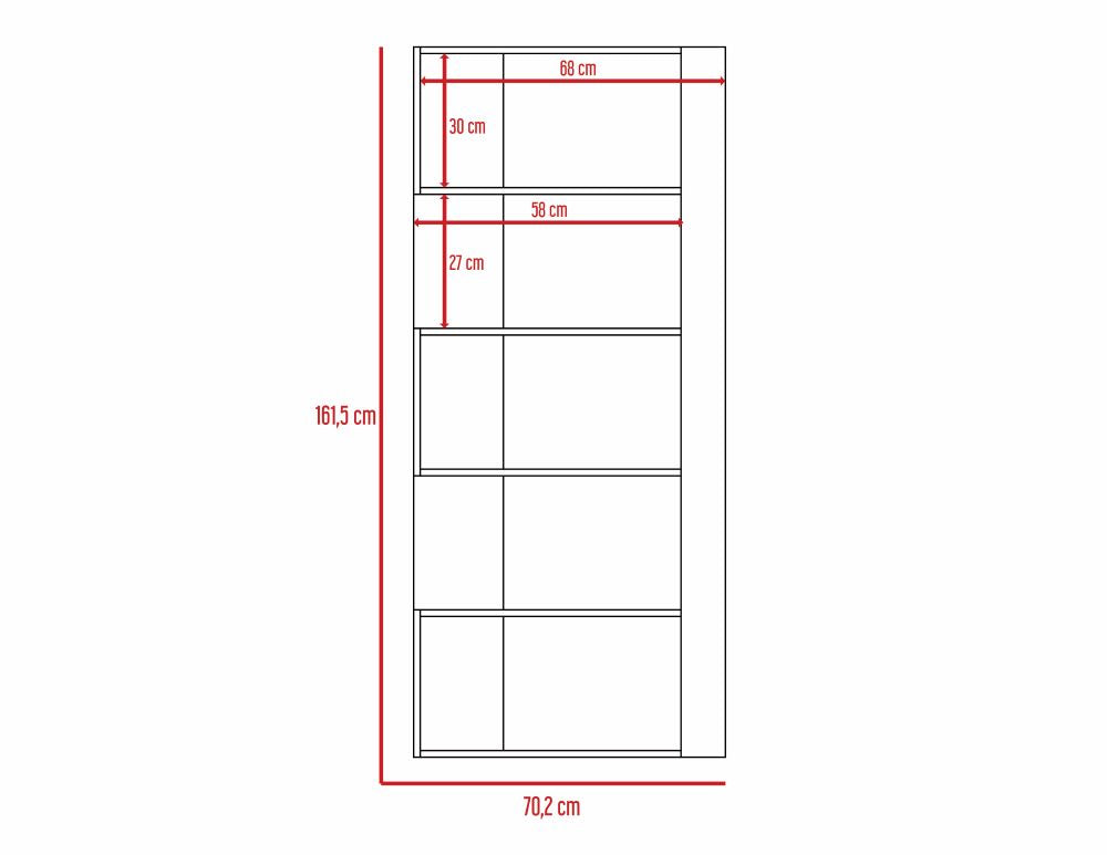 Rack Extensible + Biblioteca Cubo Beijing Color Coñac y Blanco Para Sala De Estar