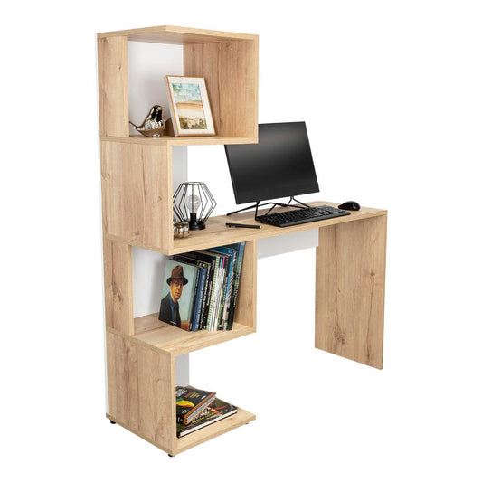 Escritorio Bibloteca Danis Cuatro Niveles, Duna Y Blanco