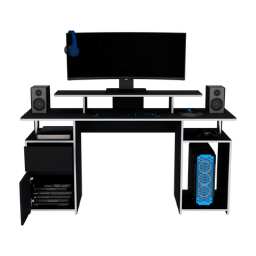 Escritorio Gamer Keria, Wengue y Blanco