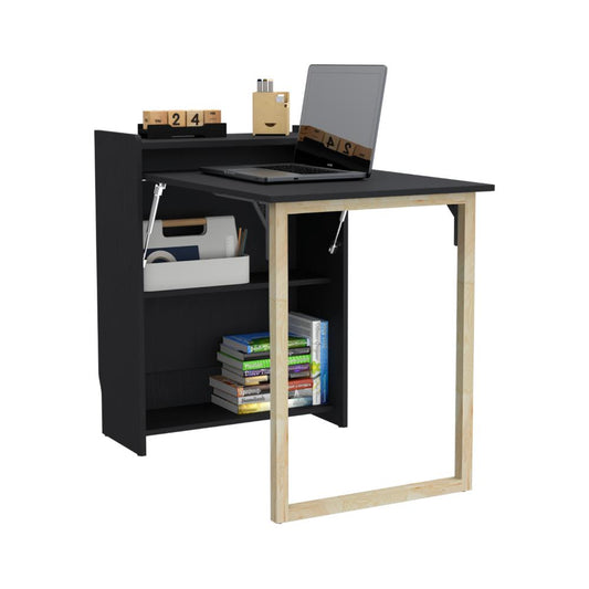 Escritorio Plegable Lesli, Wengue, con un diseño funcional y practico