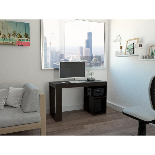 Escritorio Astana, Wengue Negro, con entrepaños y con amplio espacio de trabajo