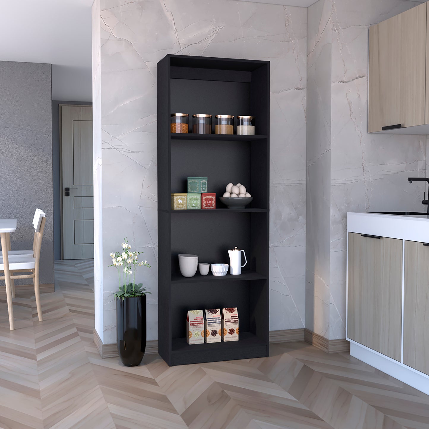 Estante E1Home, Wengue, con varios entrepaños