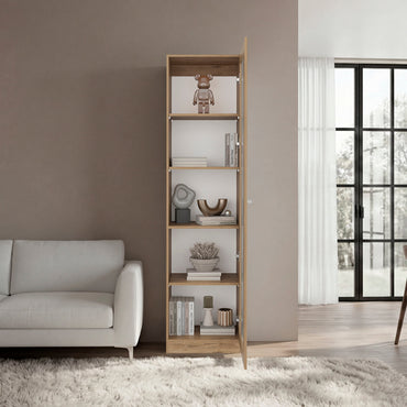 Estante Vitrina E6 Home E Una Puerta, Macadamia