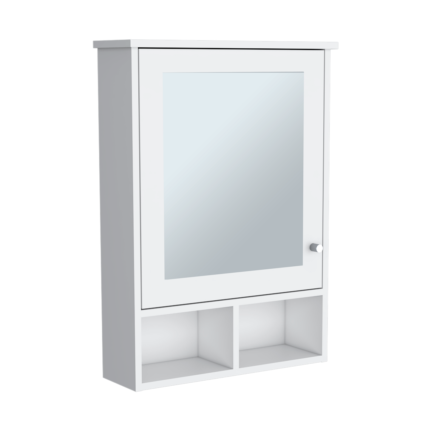 Gabinete de Baño Egeo, Blanco, con Puerta Espejo y Tres Entrepaños Para Ubicar Objetos