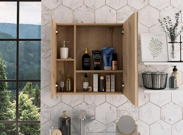 Botiquin de Baño Sines, Duna, con Puerta Espejo y Dos Entrepaños