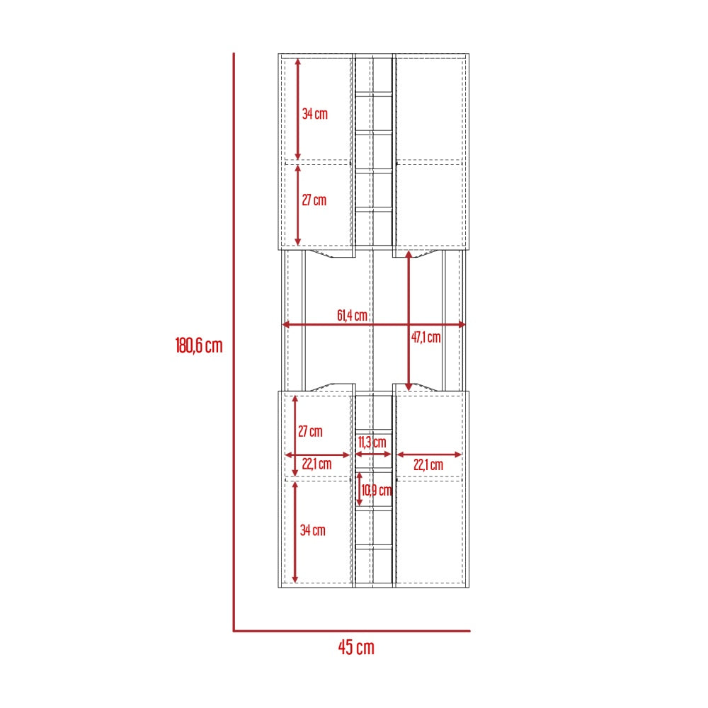Bar Esquinero Obregón, Duna y Taupe, con cuatro puertas batientes y botelleros