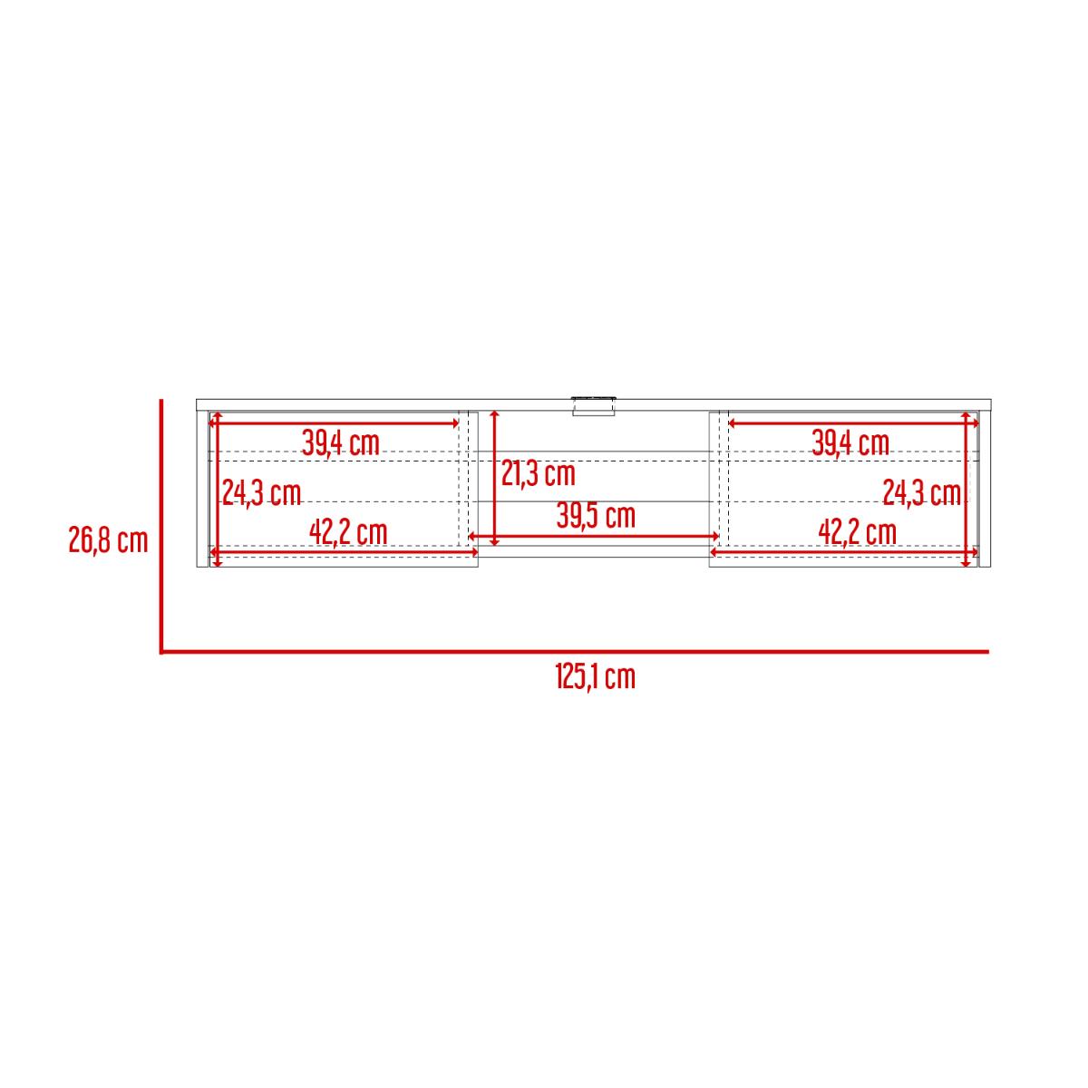 Rack Para Tv Flotante Gleid, Macadamia, con Dos Puertas Abatibles