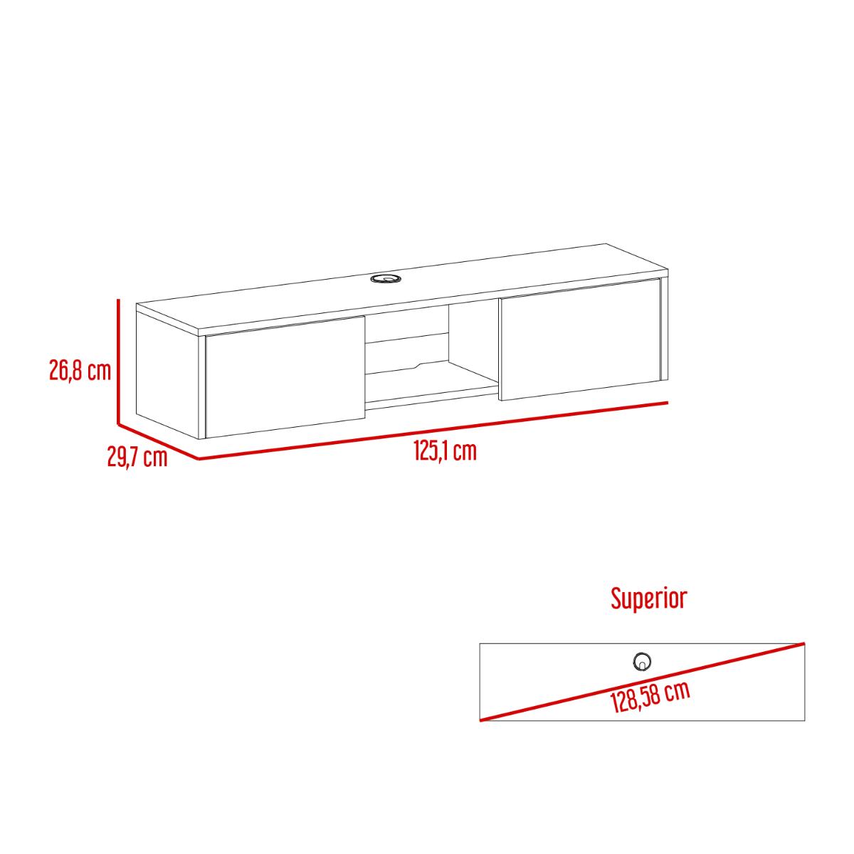 Rack Para Tv Flotante Gleid, Macadamia, con Dos Puertas Abatibles