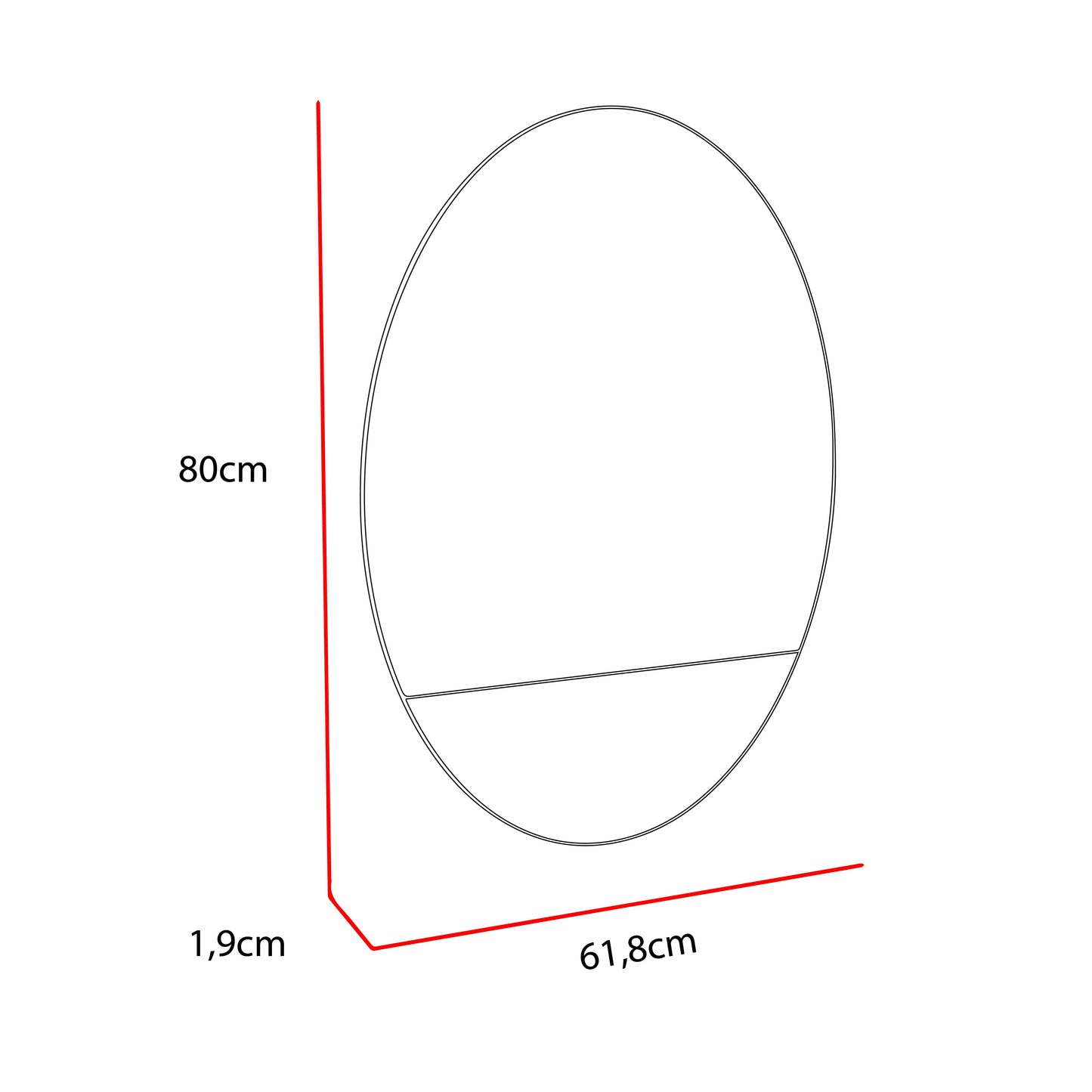 Espejo Ferrara, con forma ovalada