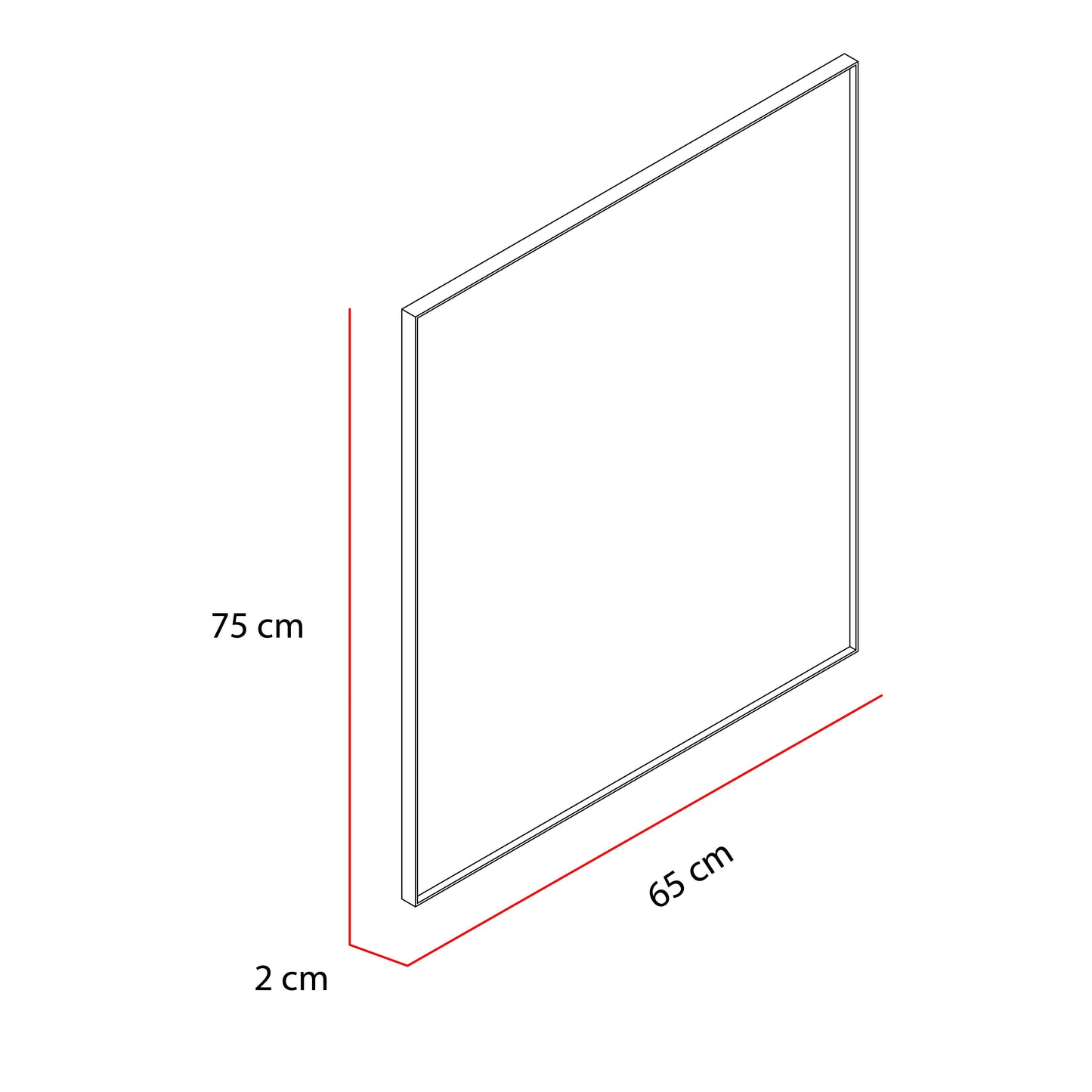 Espejo Onix, con forma rectangular