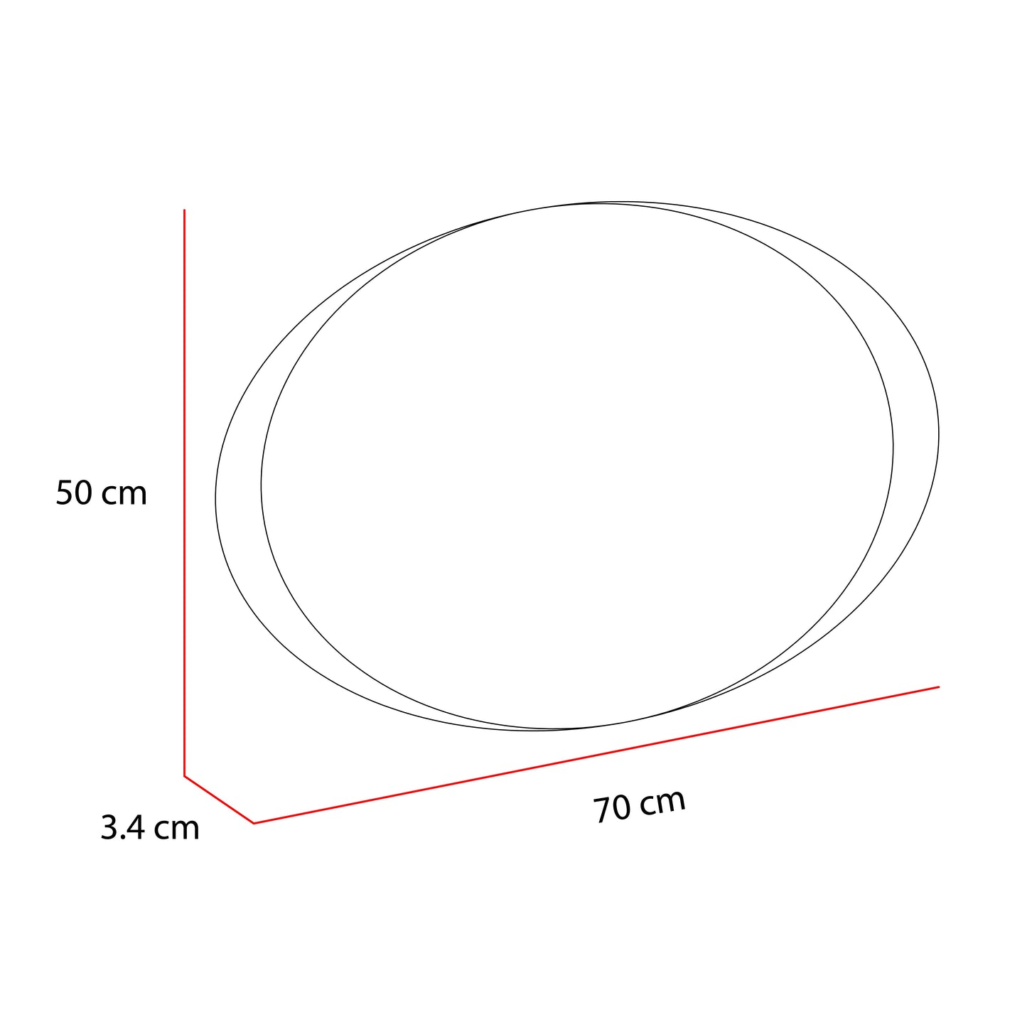 Espejo Varese, con forma ovalada con sandblasting
