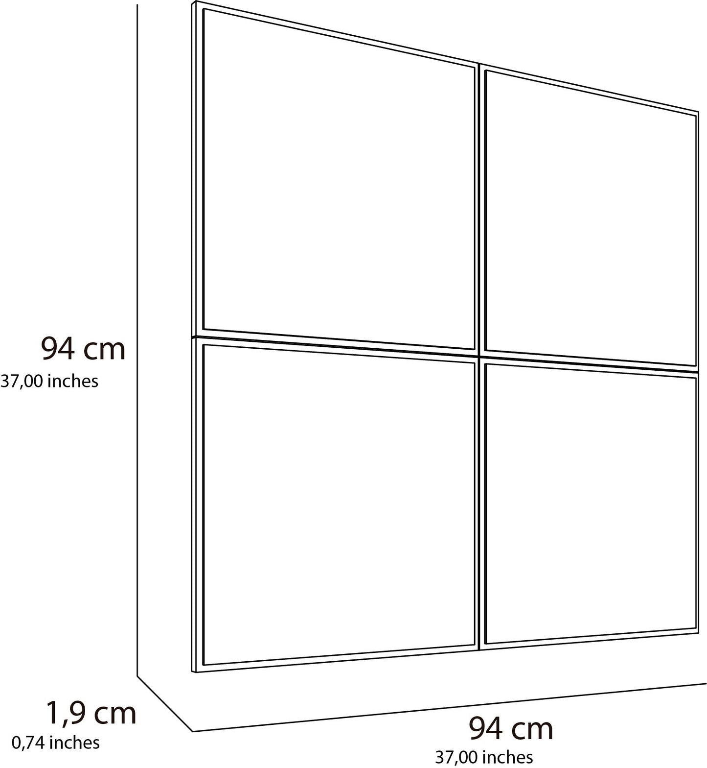 Espejo Sibari, con forma cuadrada y marco de madera