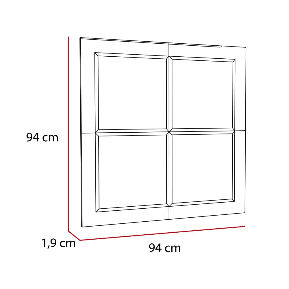 Espejo Olivo, con forma cuadrada