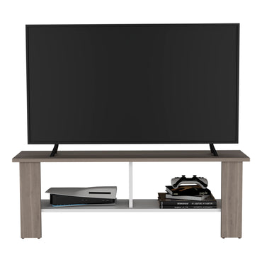 Rack Tv, Bardolino Y Blanco, Con Capacidad Para Televisor De 50 Pulgadas