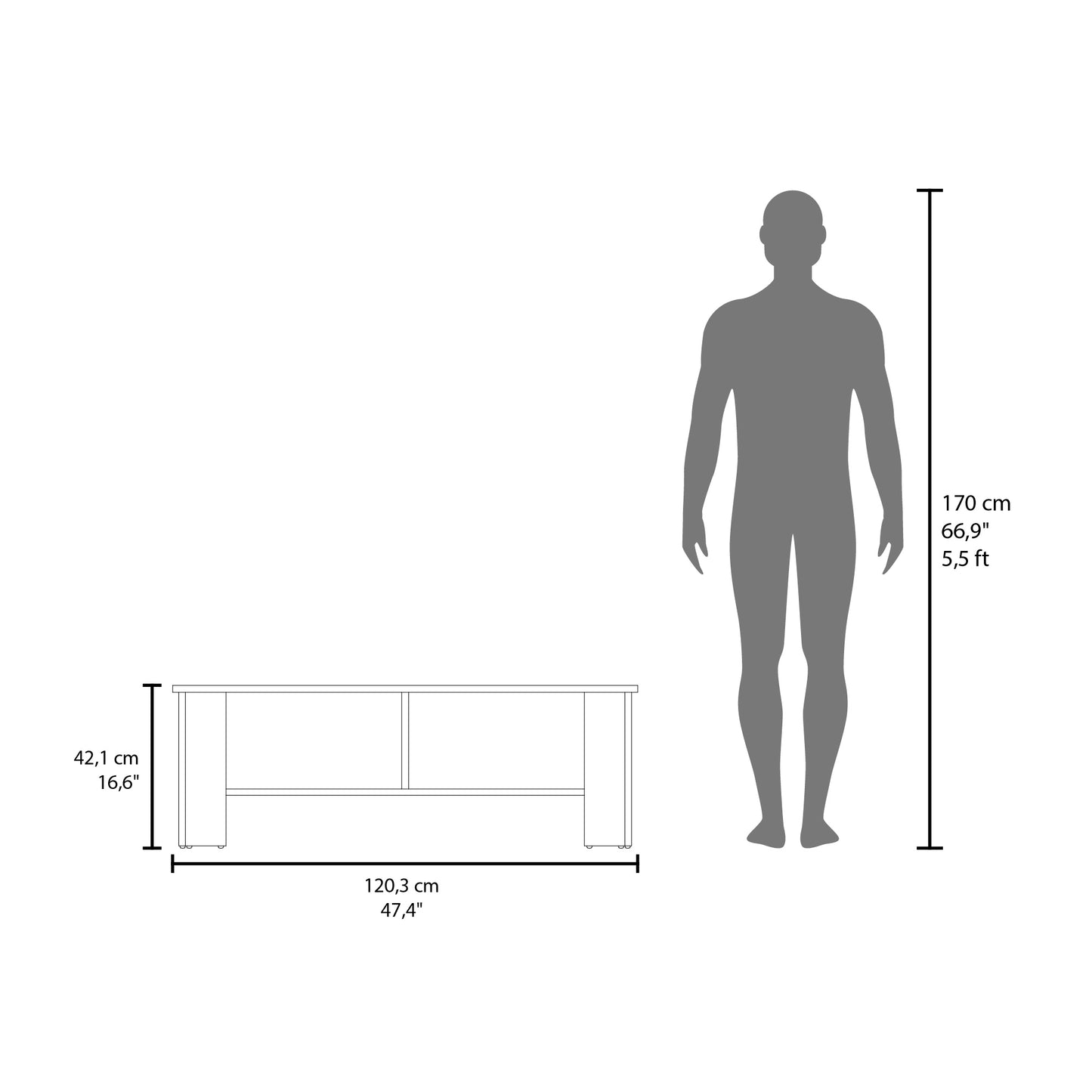 Rack Tv, Bardolino Y Blanco, Con Capacidad Para Televisor De 50 Pulgadas