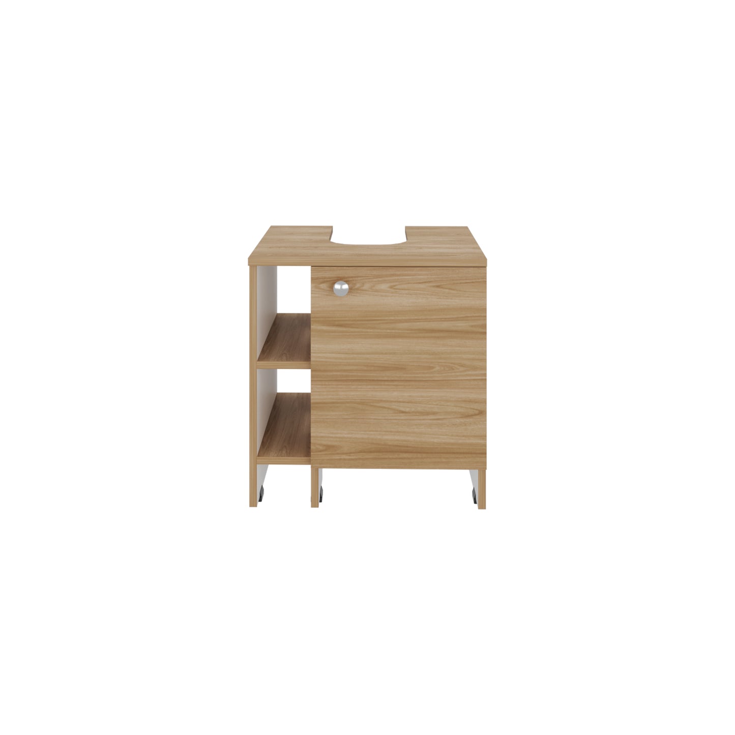 Mueble De Baño Una Puerta, Color Fresno Y Blanco
