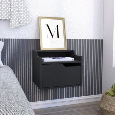 Velador Busan Flotante, Wengue, con un cajón deslizable