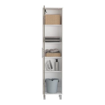 Mueble De Aseo Laska, Con Una Puerta, Blanco Y Rovere