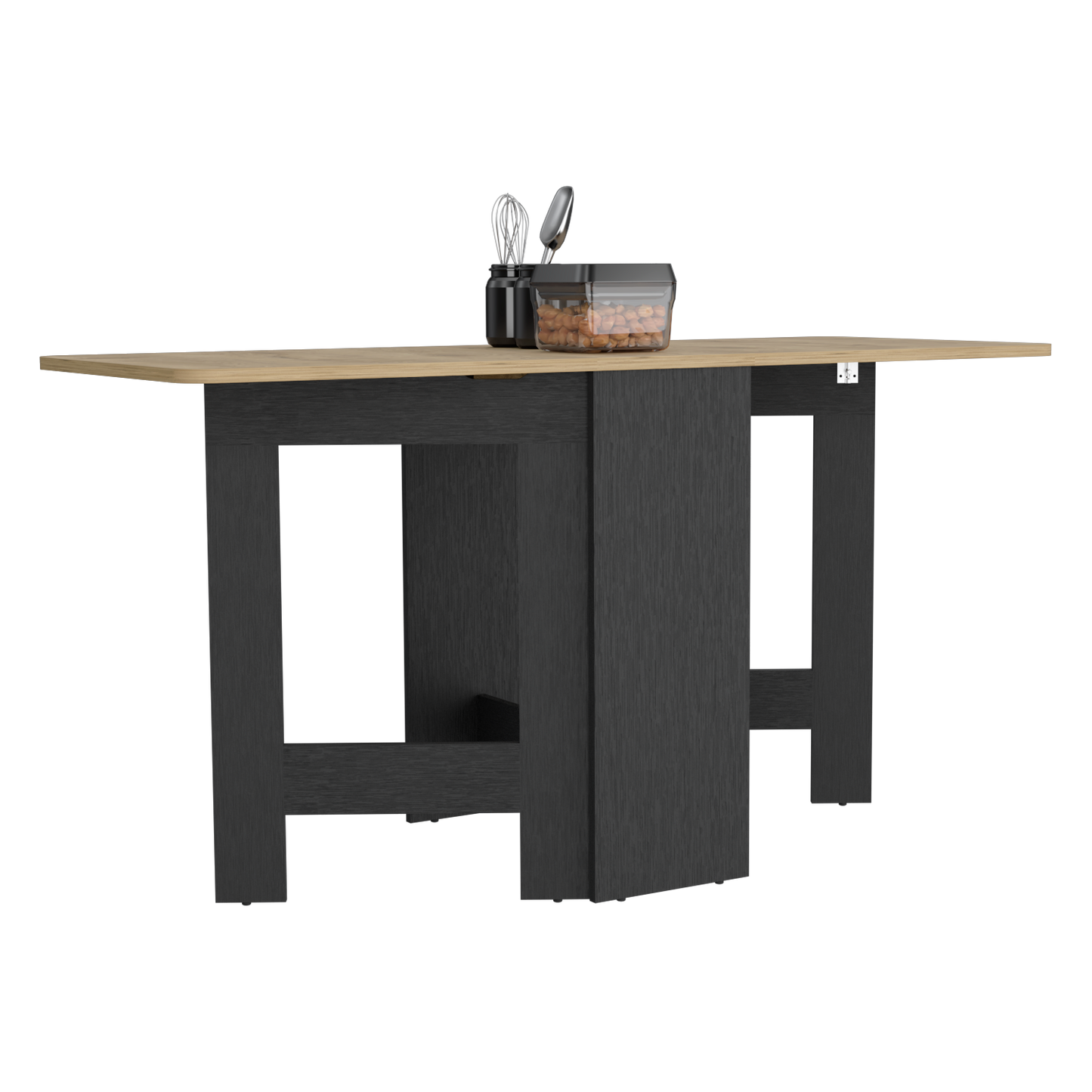 Mesa Abatible, Compact, Wengue y Macadamia, con amplio espacio para colocar objetos