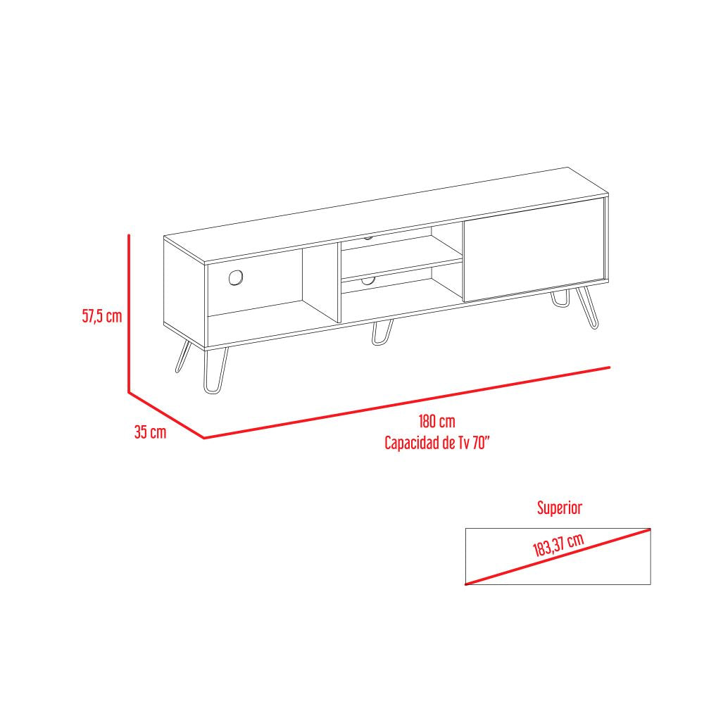 Mueble Para TV Modelo Andorra Color Bellota Para Sala De Estar