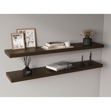 Repisa Flotante Shelf 120, Moreno, con espacio para colocar objetos decorativos