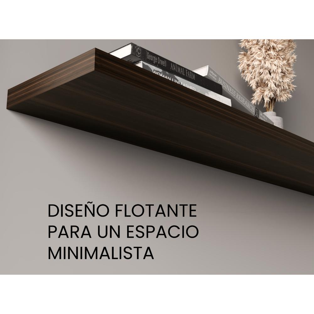 Repisa Flotante Shelf 120, Caoba, con espacio para colocar objetos decorativos