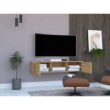Rack Para Tv Flotante Gleid, Macadamia, con Dos Puertas Abatibles