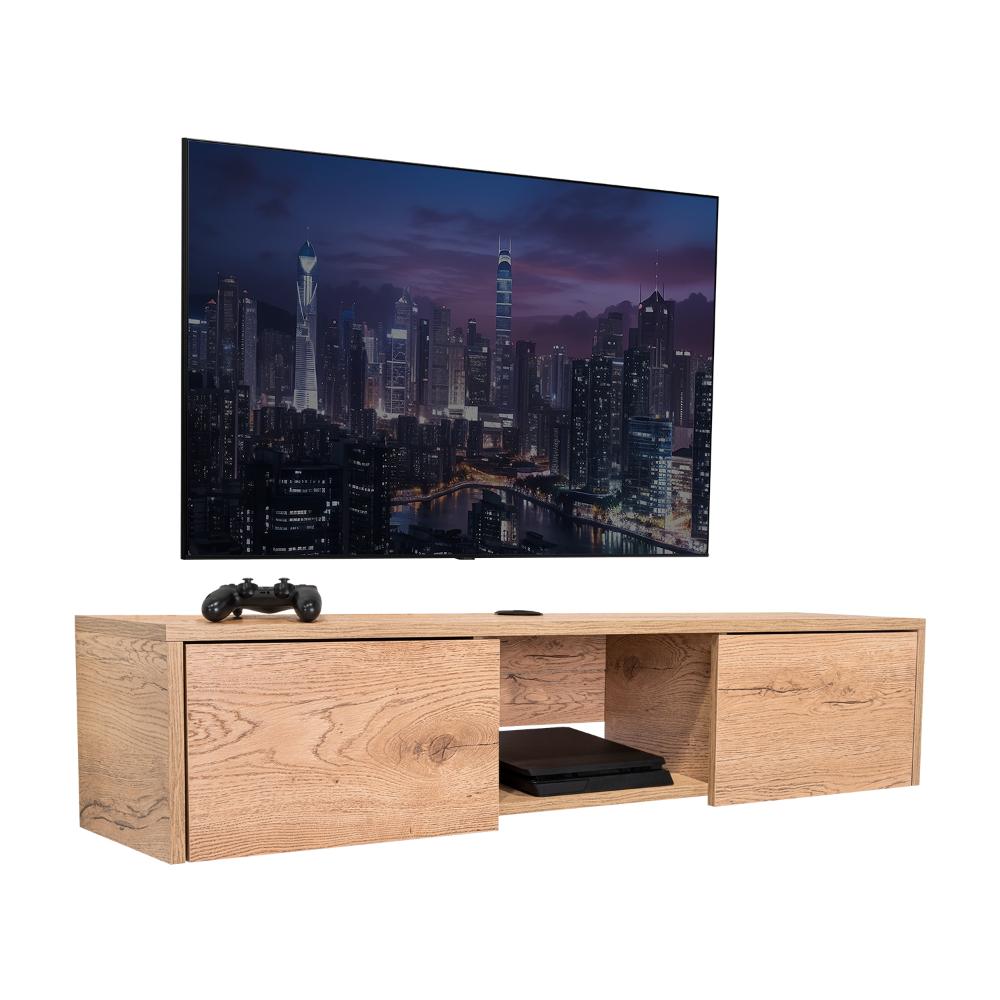 Rack Para Tv Flotante Gleid, Macadamia, con Dos Puertas Abatibles