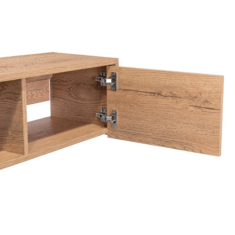 Rack Para Tv Flotante Gleid, Macadamia, con Dos Puertas Abatibles