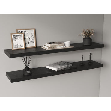 Repisa Flotante Shelf 120, Wengue, con espacio para colocar objetos decorativos