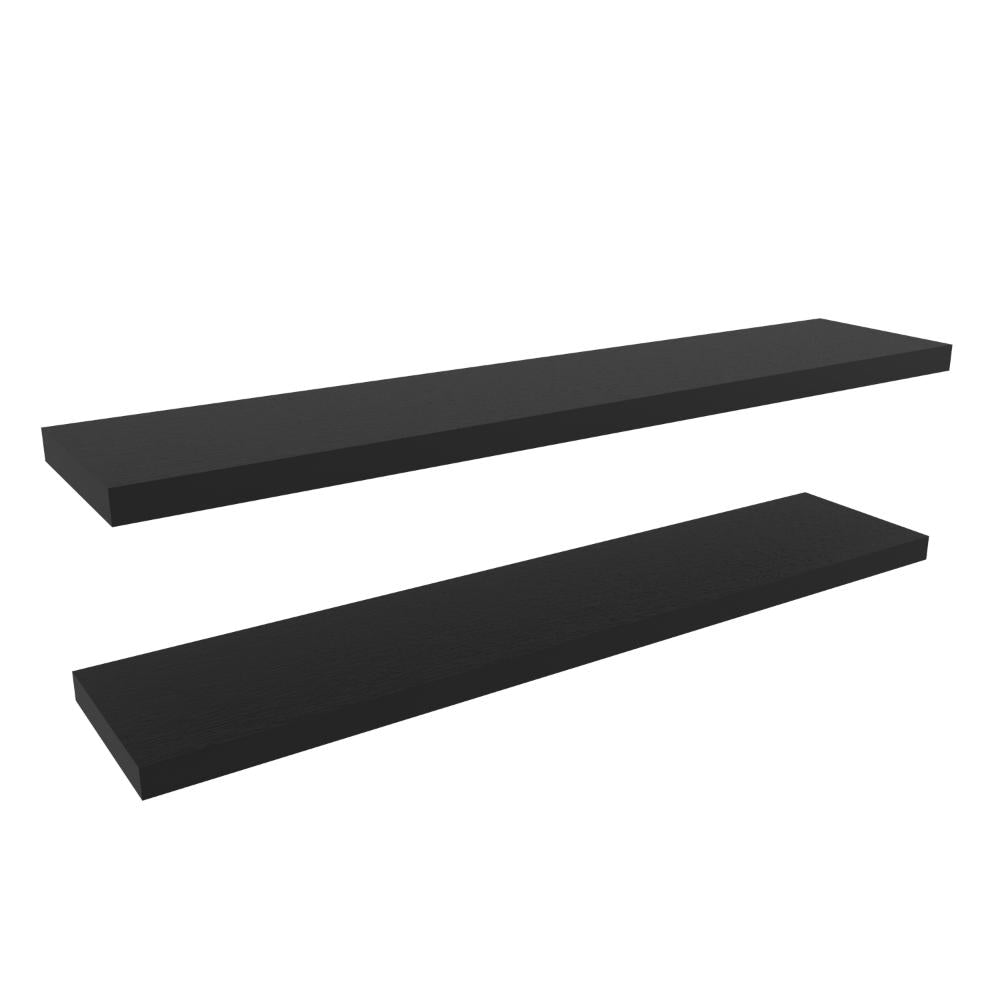 Repisa Flotante Shelf 120, Wengue, con espacio para colocar objetos decorativos