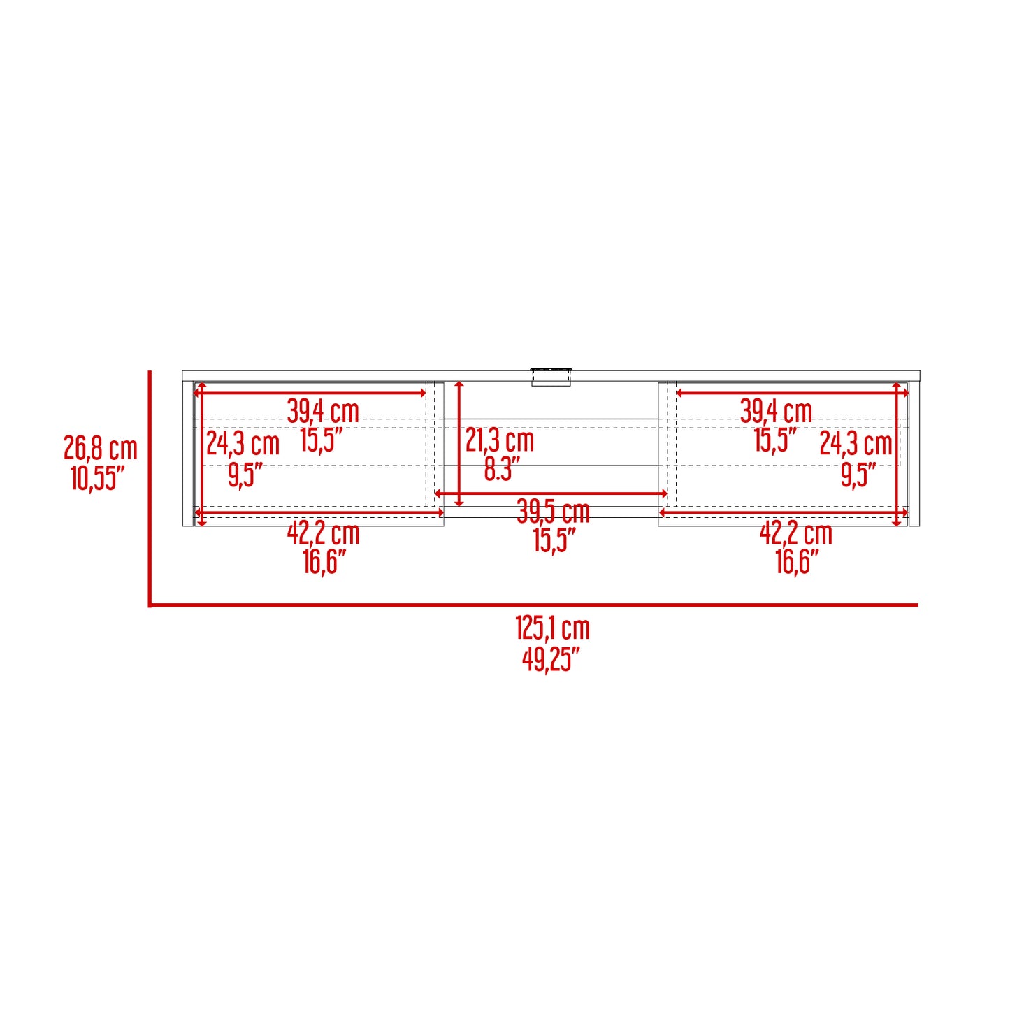 Mesa Para Tv Flotante Gleid, Wengue, con Dos Puertas Abatibles