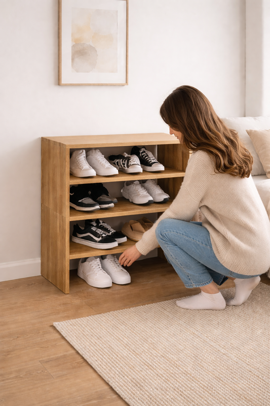 Modulo Zapatero Z-72 Apilable Cuatro Niveles, Fresno