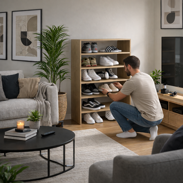 Modulo Zapatero Z-72 Apilable Seis Niveles, Fresno