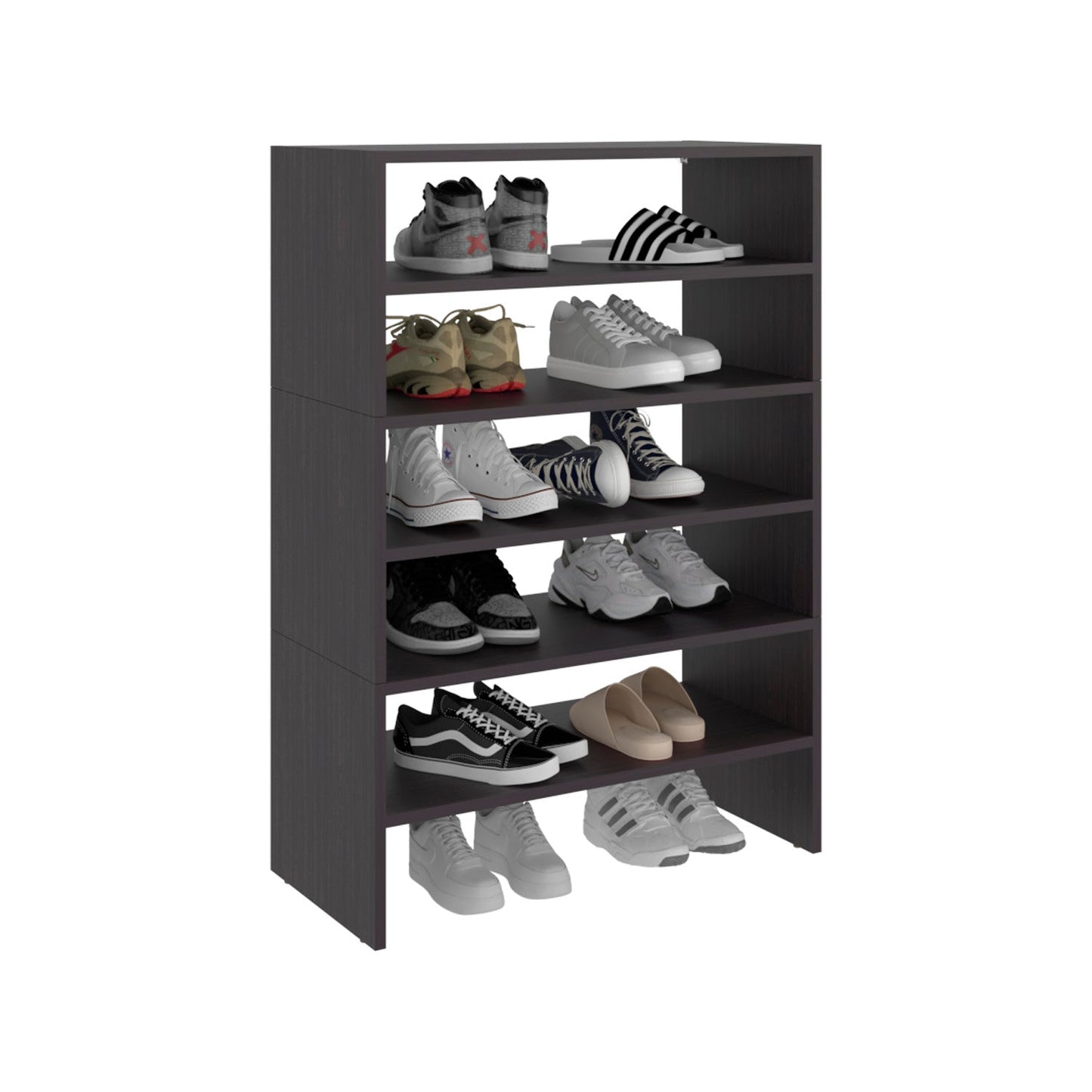 Modulo Zapatero Z-72 Apilable Seis Niveles, Negro