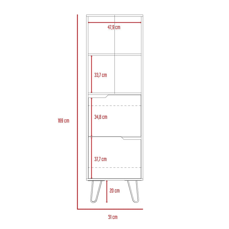 Librero Audra Color Duna y Wengue Para Sala De Estar