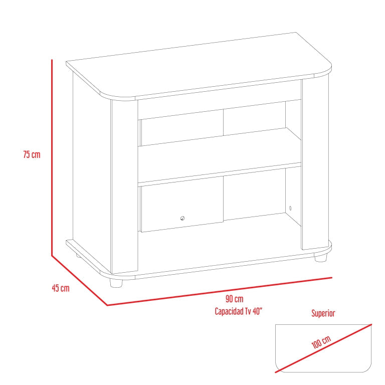 Rack Maori Color Coñac Para Sala De Estar