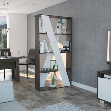 Separador de Ambientes Beijing Color Coñac y Blanco Para Sala De Estar