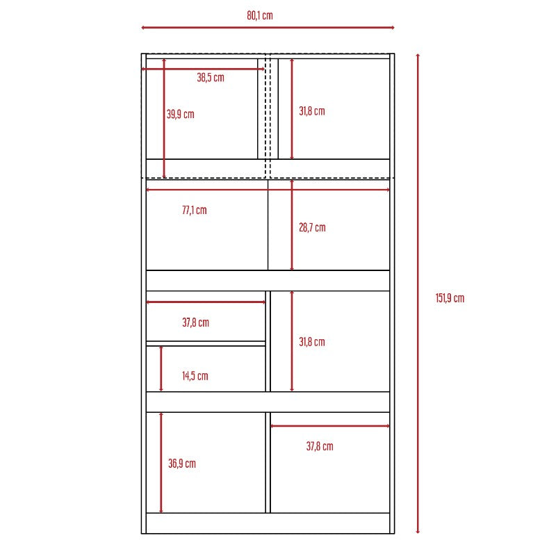 Biblioteca Office Color Habano y Miel Para Oficina