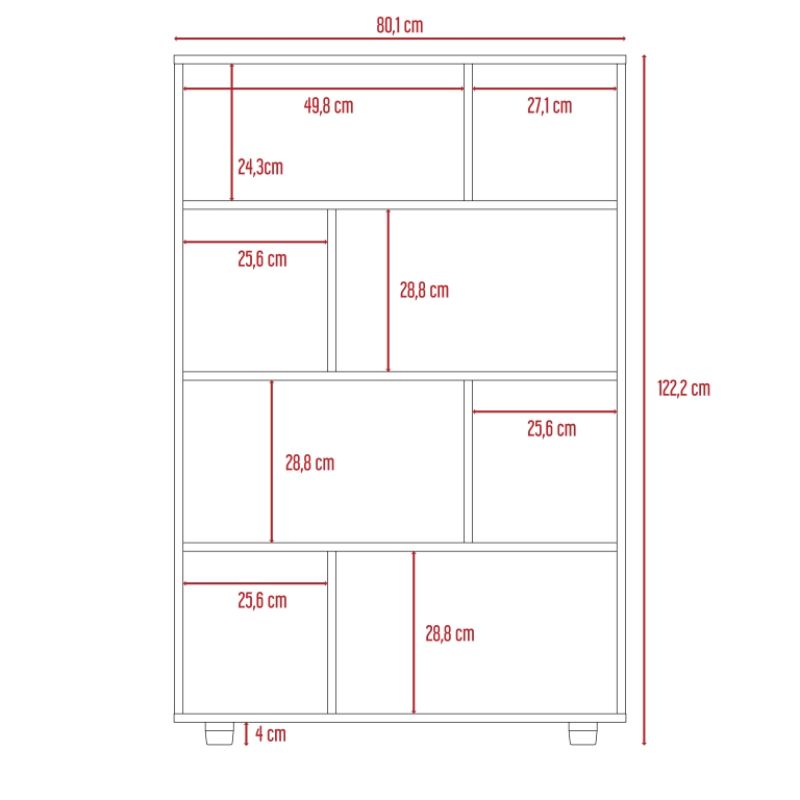 Escritorio + Biblioteca Color Office 8 Ceniza Para Oficina