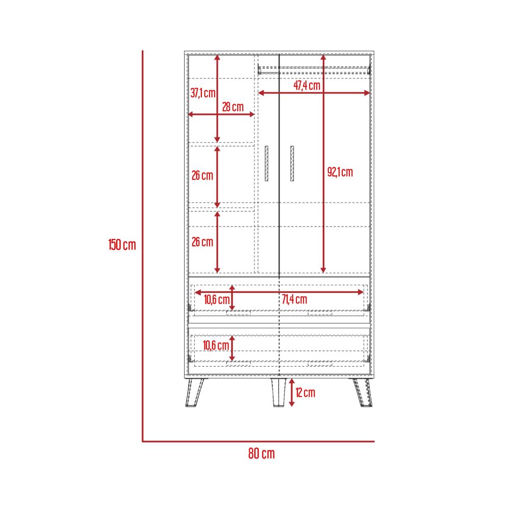 Closet Z Color Blanco y Duna Para Dormitorio
