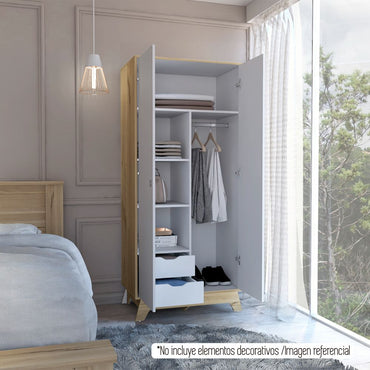 Closet Z Color Duna y Blanco Para Dormitorio