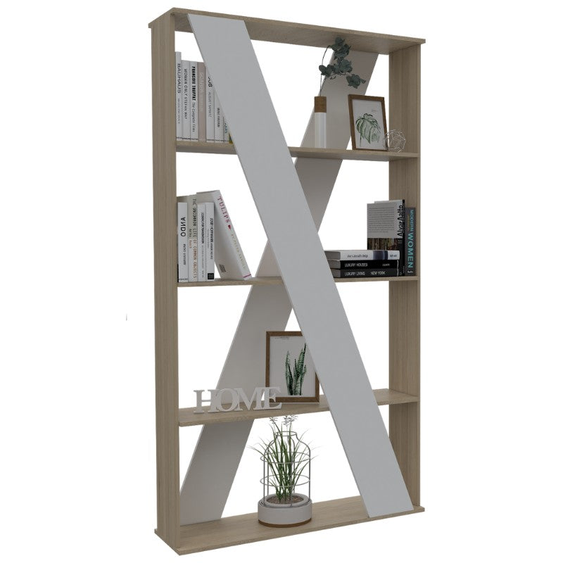 Separador de Ambientes Beijing Color Rovere y Blanco Para Sala De Estar