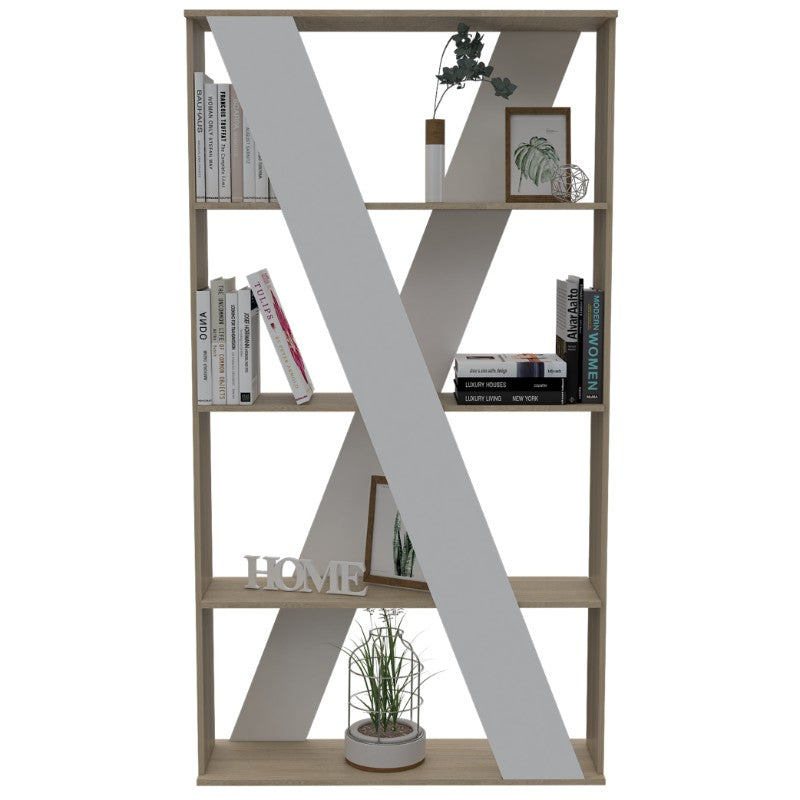 Separador de Ambientes Beijing Color Rovere y Blanco Para Sala De Estar