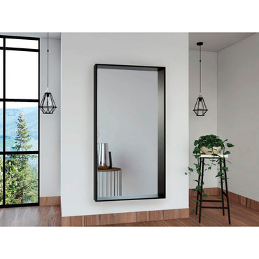 Espejo Trento Color Wengue Para Sala De Estar